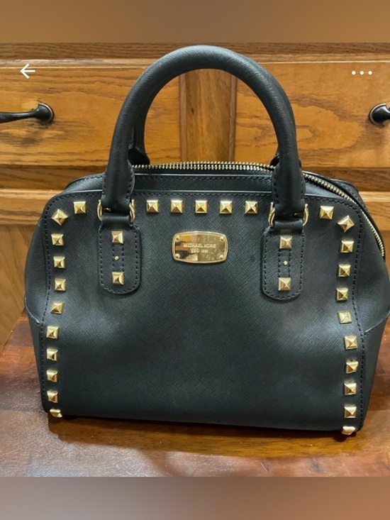 Michael Kors Handbags - Michael Kors Black Gold Stud Hand Bag
